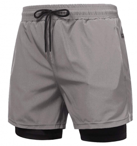 COOFANDY Men's 2 in 1 Active Short Elasticity Lightweight Quick Dry Jogger Shorts