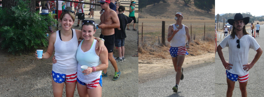 American flag running shorts