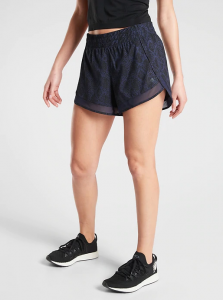 Athleta Printed Mesh Racer Run Short